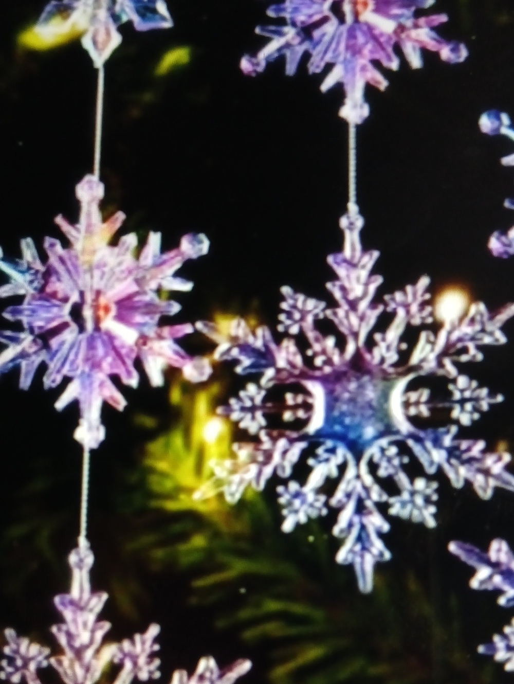 36 Pink Crystal Snowflakes Christmas Tree Ornaments Shatterproof